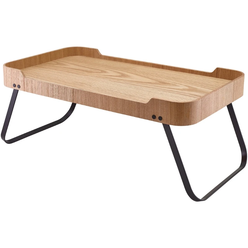 Zimmerservice-Tablett Helles Holzfurnier 59 x 30 x 23cm WVT-RS5930L by Genware color Svart