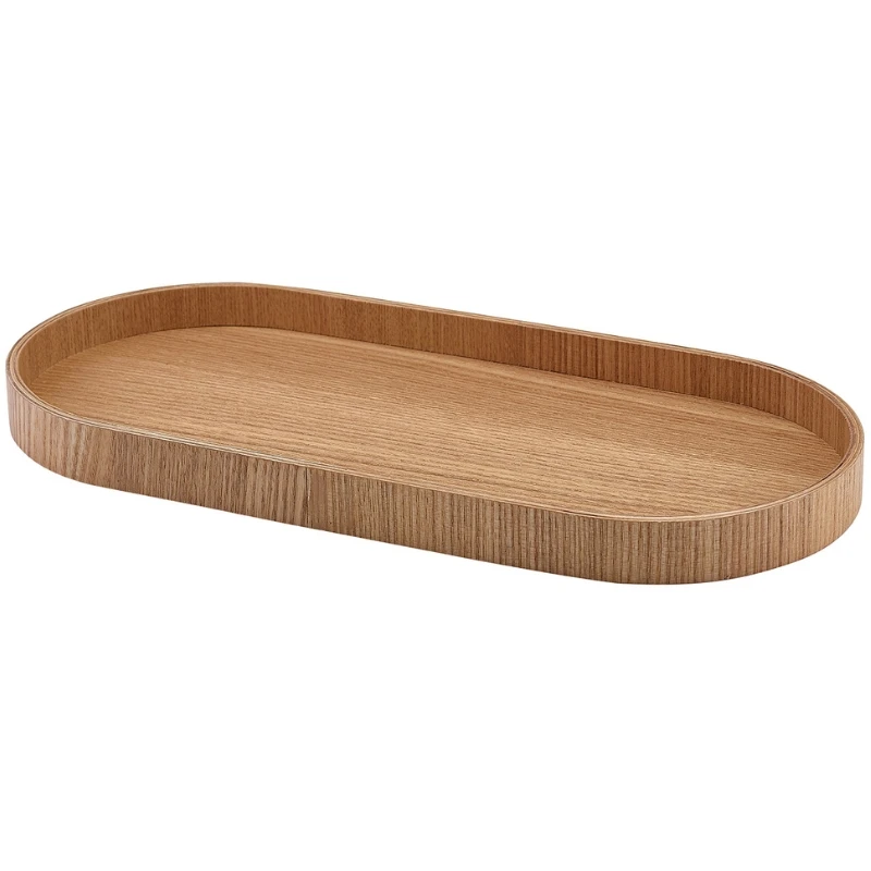 Ovales Serviertablett Helles Holzfurnier 35 x 16,5 cm WVT-V35L by Genware color Svart