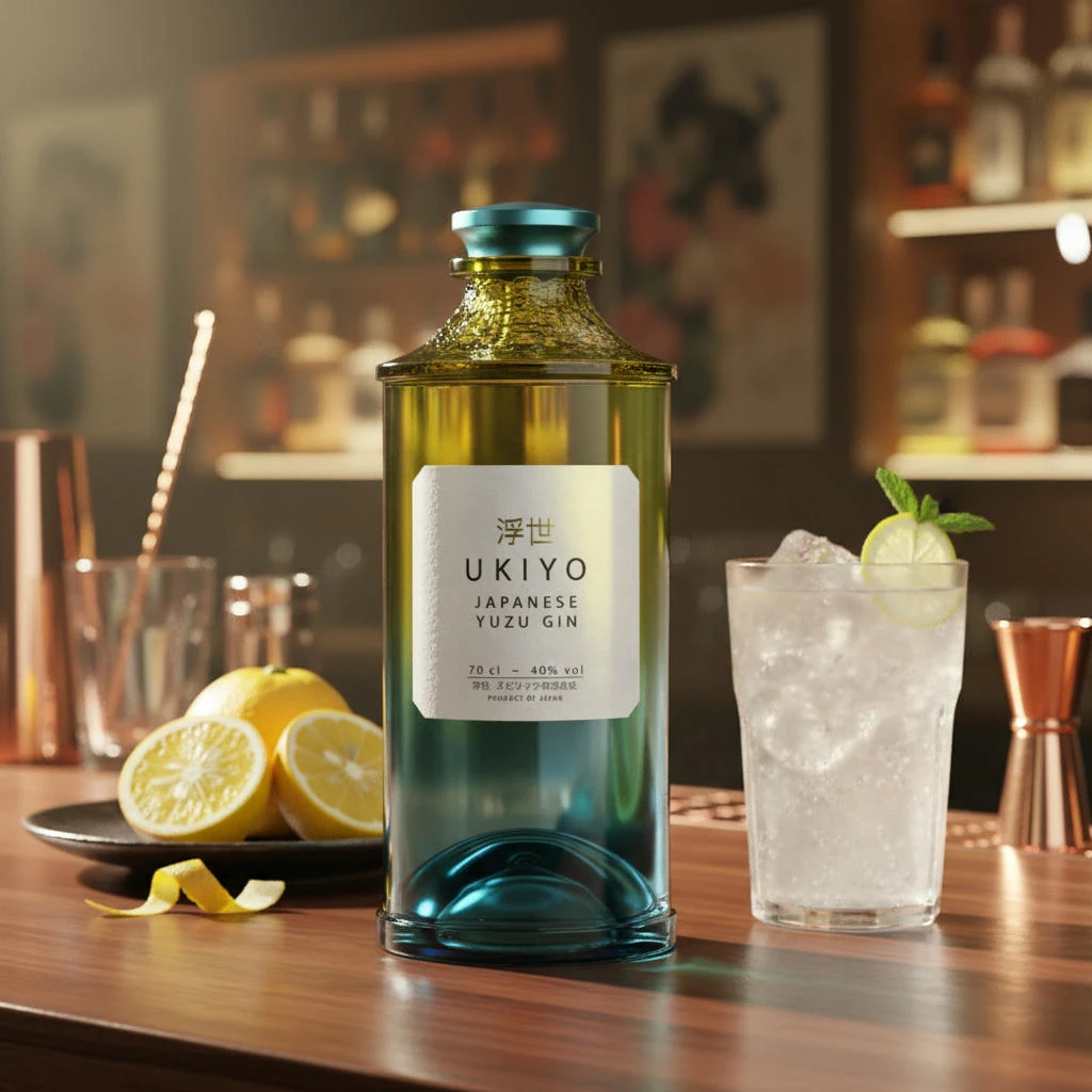 Ukiyo Yuzu Citrus Gin 40% 70 cl L-51-365-00  color Svart