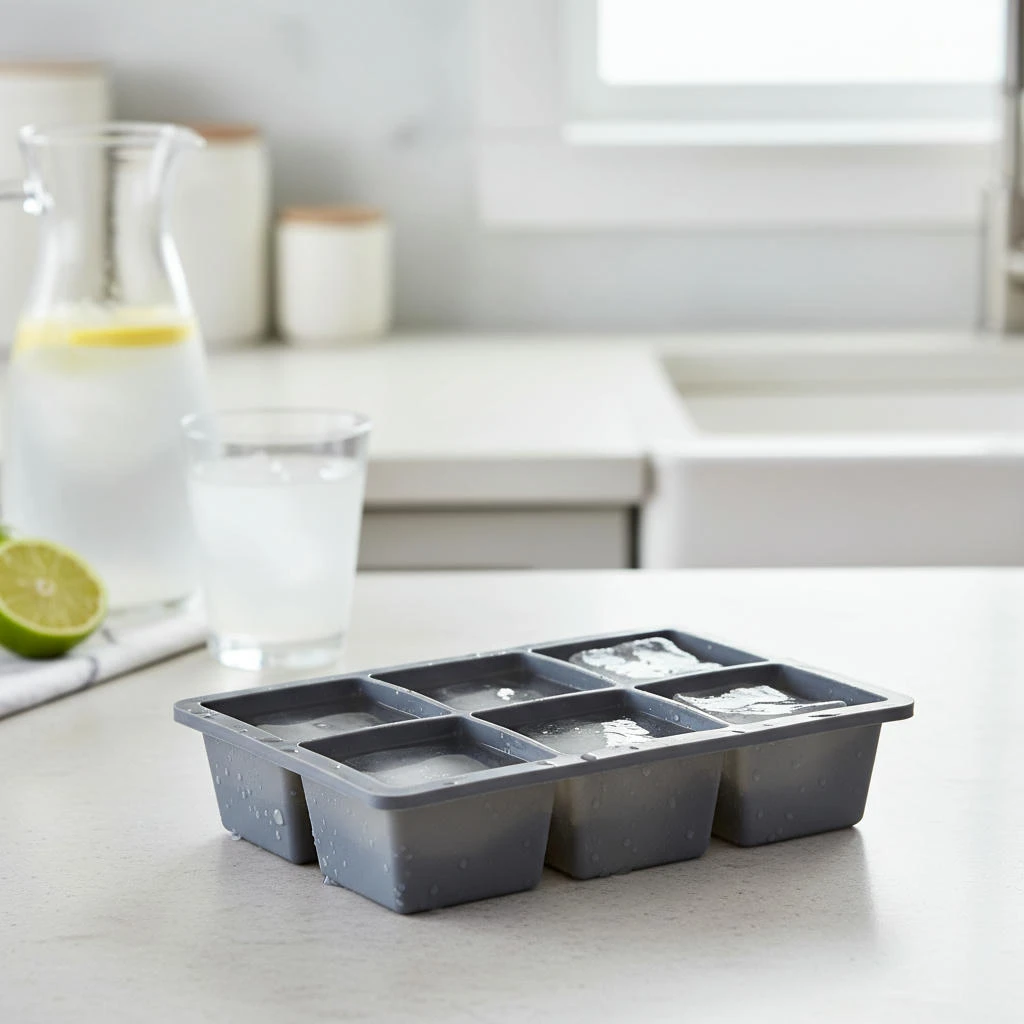 Eiswürfelform für 6 große Eiswürfel Silikon 16,5x11,5x5 cm 9007226  color Svart