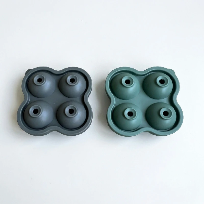 Eiskugelform für 4 Eiskugeln aus Silikon 12x12x5 cm sortiert 9007222  color Svart