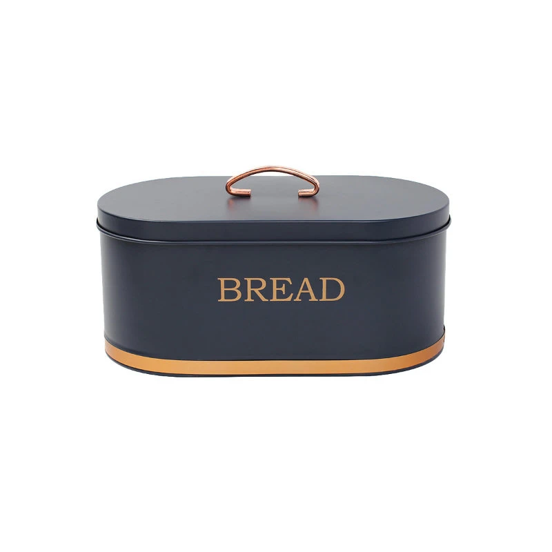 Brotkasten aus Metall Blau mit Gold, 34x18 cm 2400059  color Svart