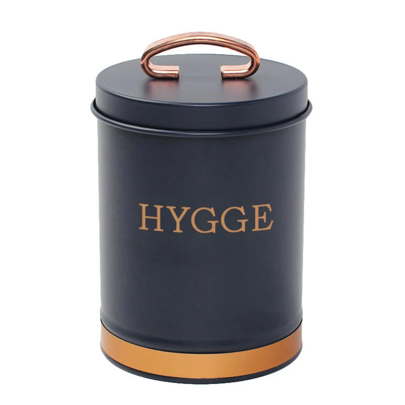 Aufbewahrungsdose aus Metall Hygge Blau mit Gold, 11x15 cm 2400056  color Svart