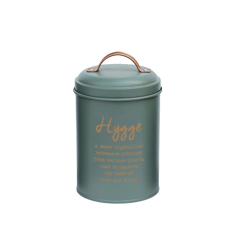 Metall-Aufbewahrungsbox Hygge Grün mit Gold 11x15 cm 2400035  color Svart