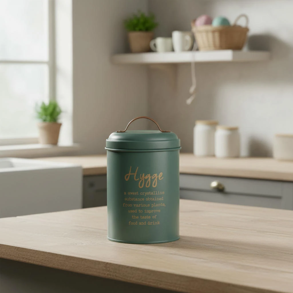 Metall-Aufbewahrungsbox Hygge Grün mit Gold 11x15 cm 2400035  color Svart