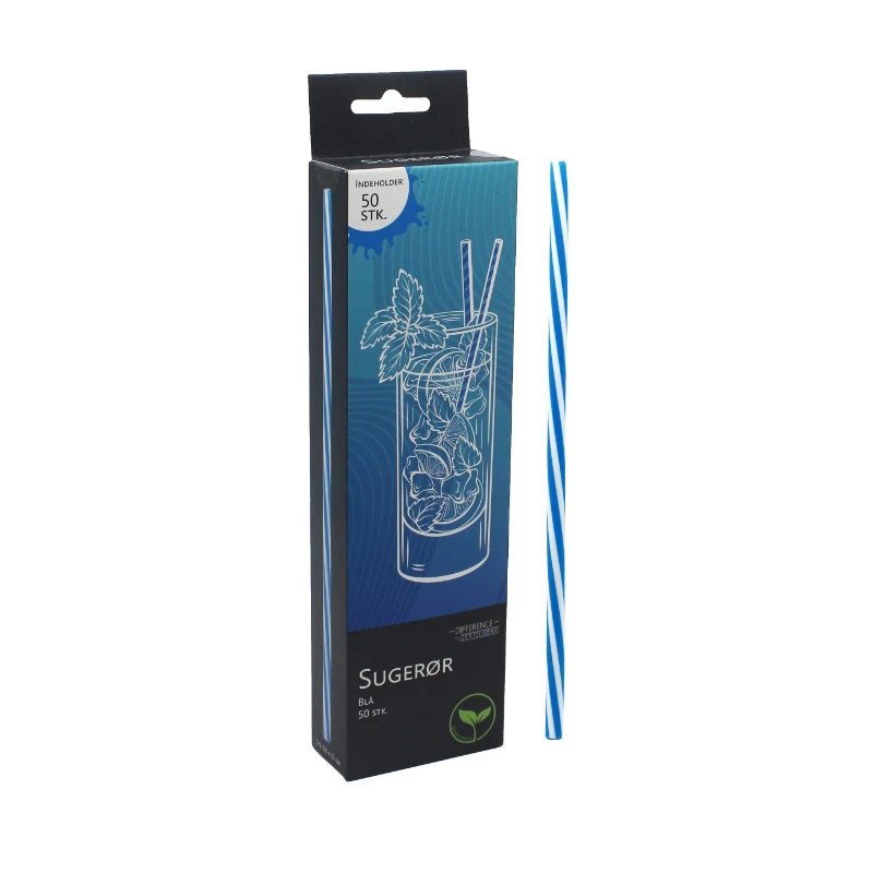 Blaue wiederverwendbare Plastiktrinkhalme 0,6 x 22 cm – 50 Stk. 4200195  color Svart