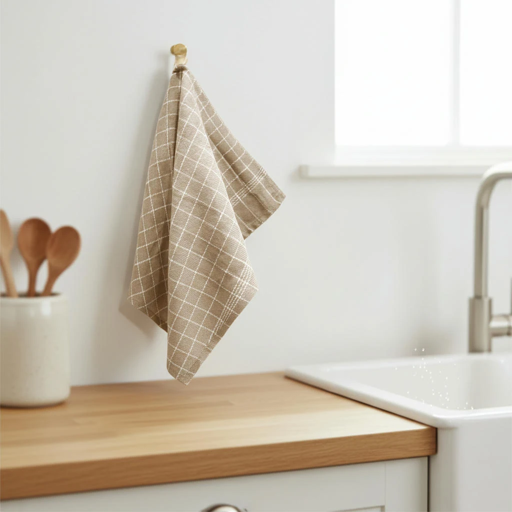 Geschirrtücher Beige 3er-Pack 50 x 70 cm 4020356  color Svart