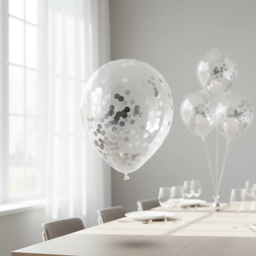 Luftballons mit silbernem Konfetti – 8 Stk. PR2000090  color Svart