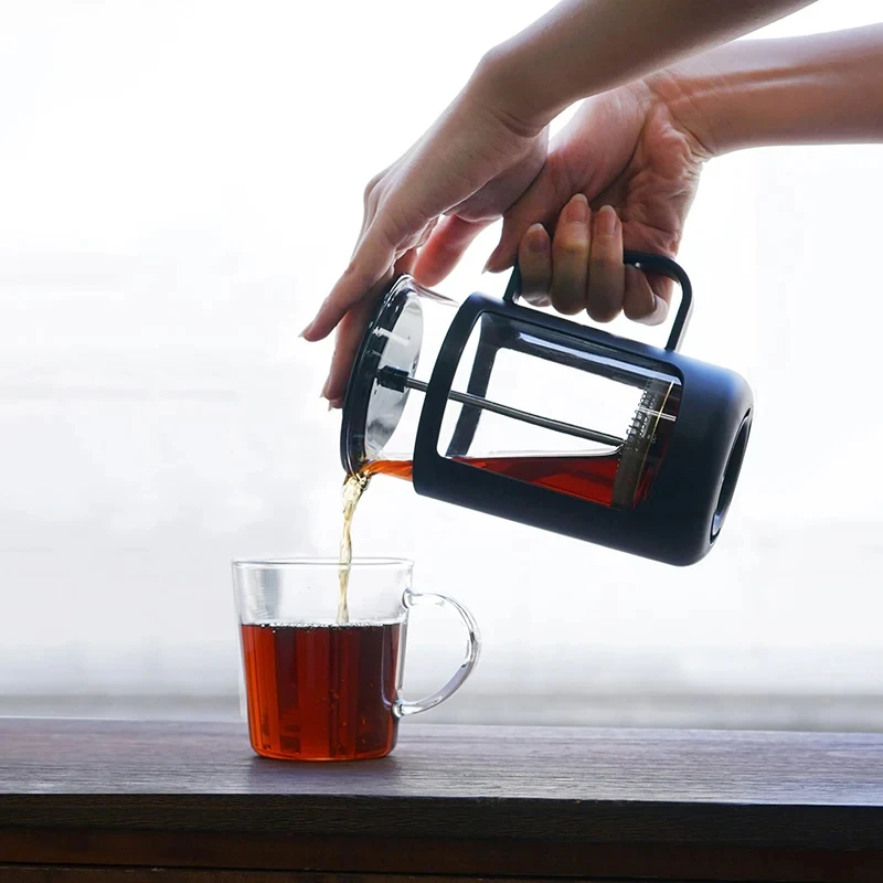 Hario Cafe Press U French Press 600 ml - Schwarz CPU-4-B  color Svart