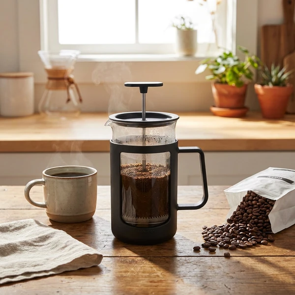 Hario Cafe Press U French Press 600 ml - Schwarz CPU-4-B  color Svart