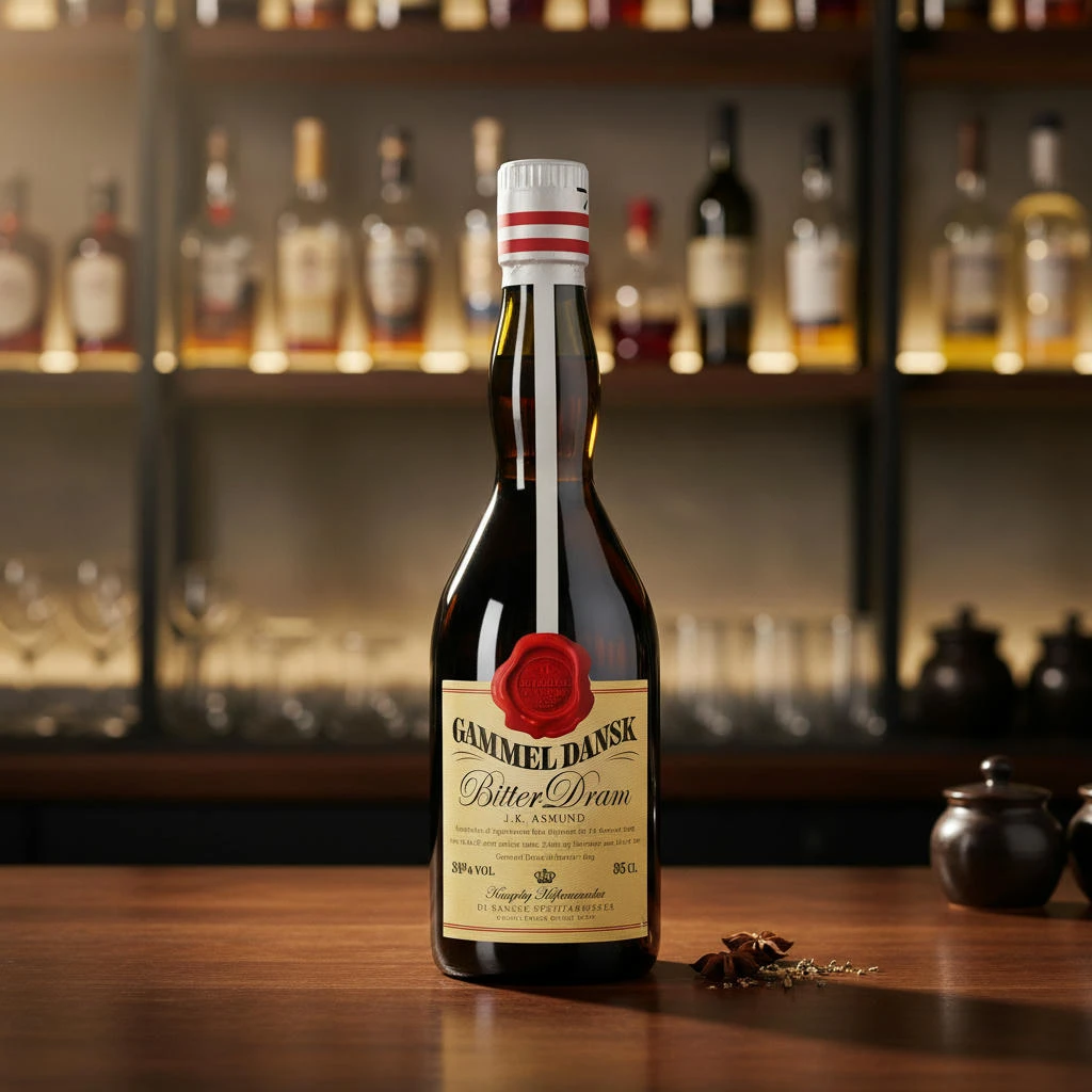 Gammel Dansk Bitter Dram FL35 205783  color Svart