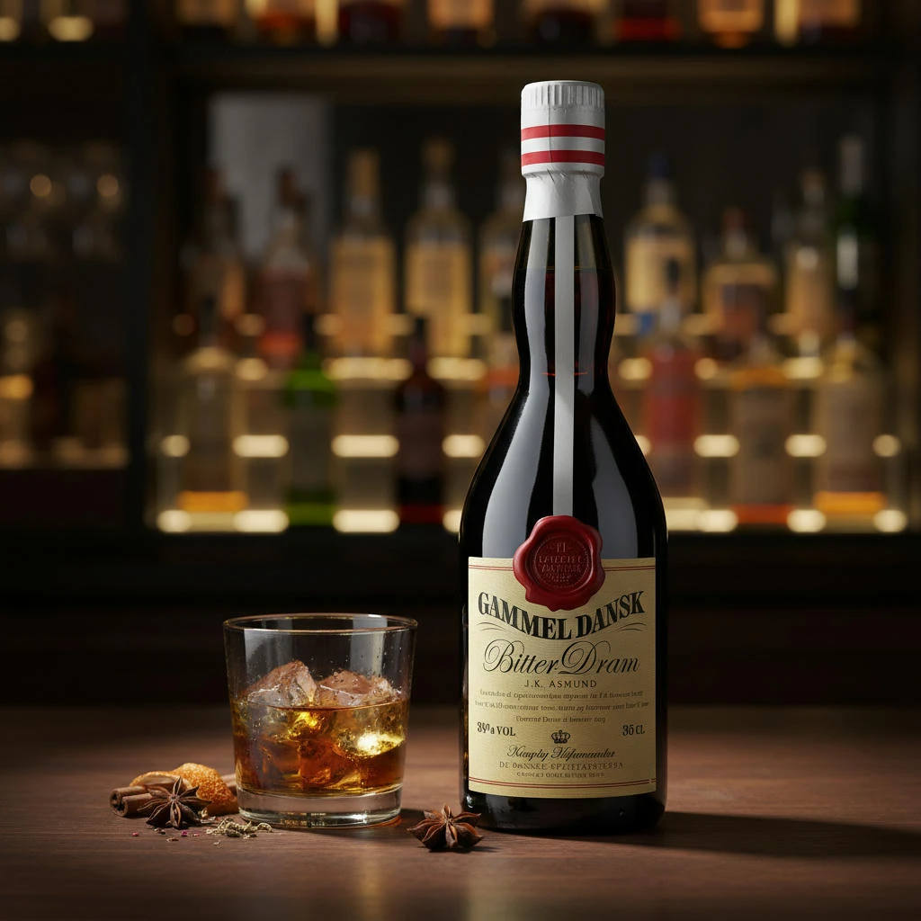 Gammel Dansk Bitter Dram FL35 205783  color Svart