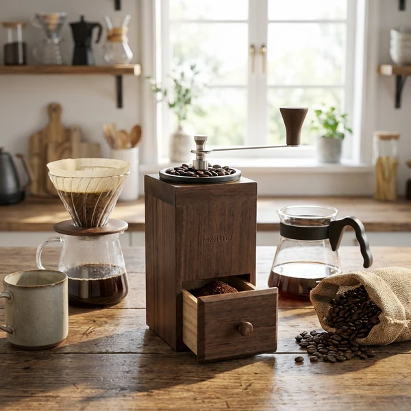 Hario Kaffeemühle Cube Form – Manuelle Handkaffeemühle CMCB-4  color Svart