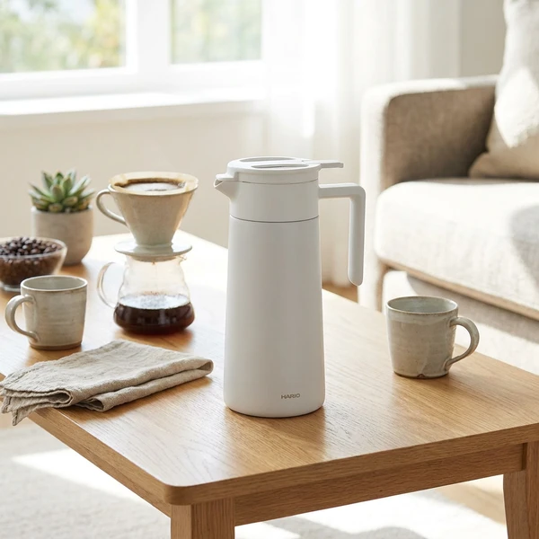 Isolierkanne mit Keramikbeschichtung 800 ml (doppelwandig) – Hario CHP-800-W  color Svart