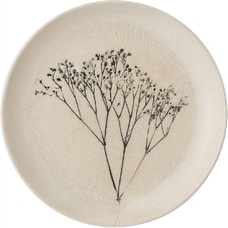 Bea Teller, Natur, Steingut D21xH2 cm 82047393  color Natur - Silver