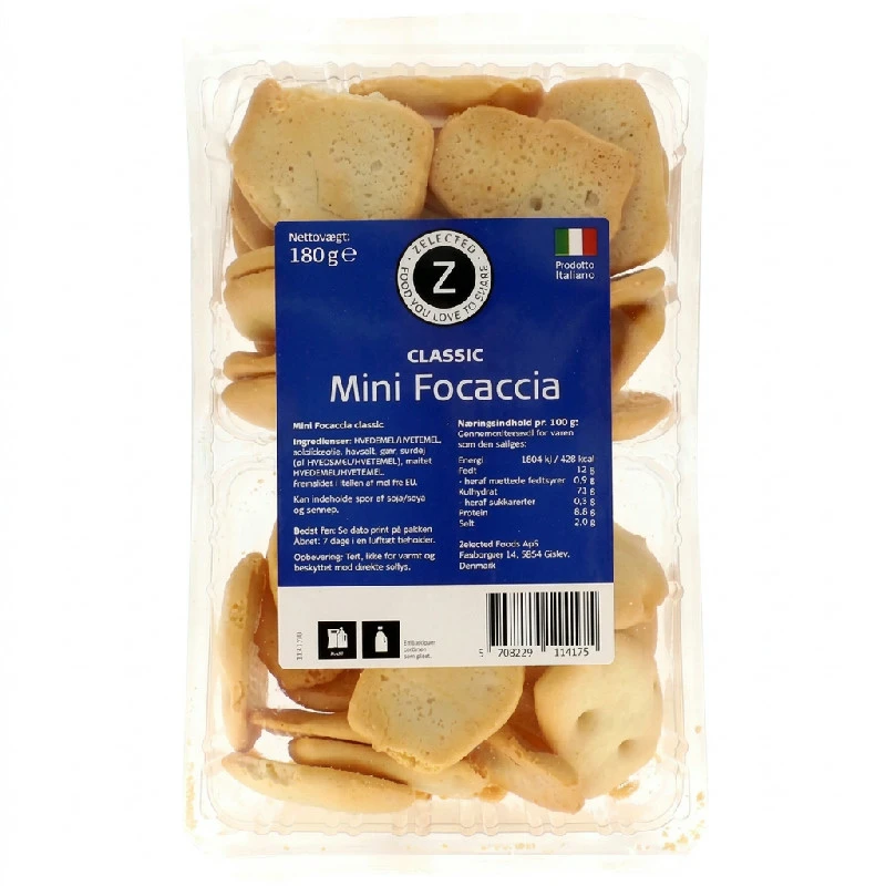 Zelected Mini Focaccia Classic 180g 11417  color Svart