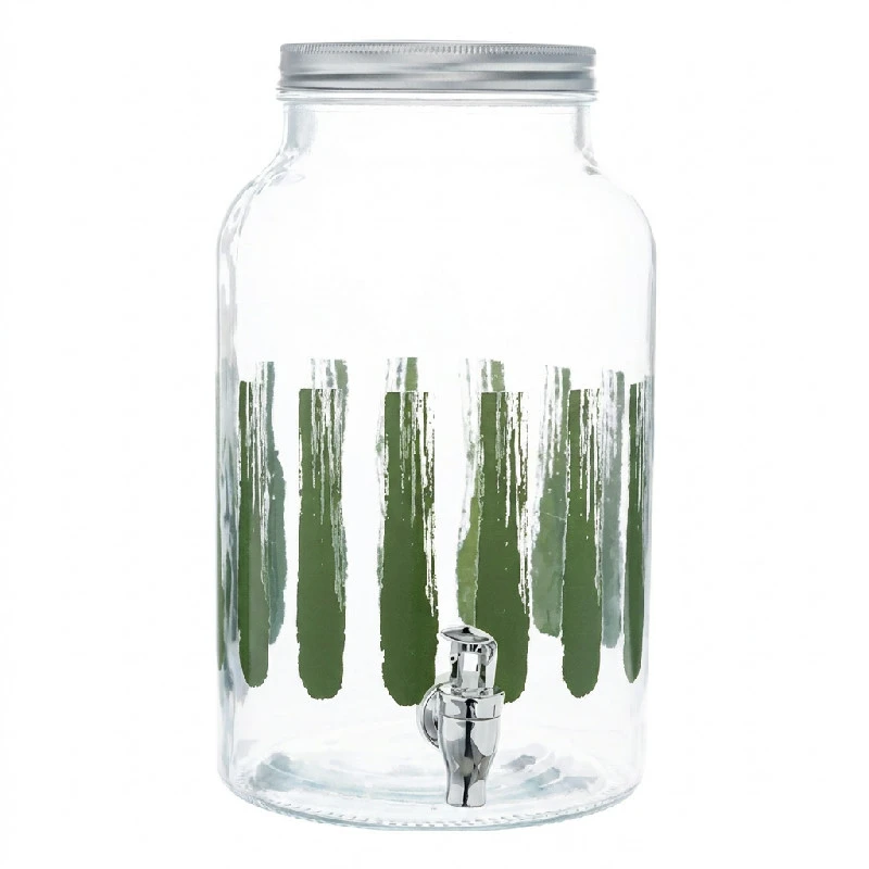 Getränkespender Glas Grün 6L Ø17,8x30,4cm 494709  color Svart