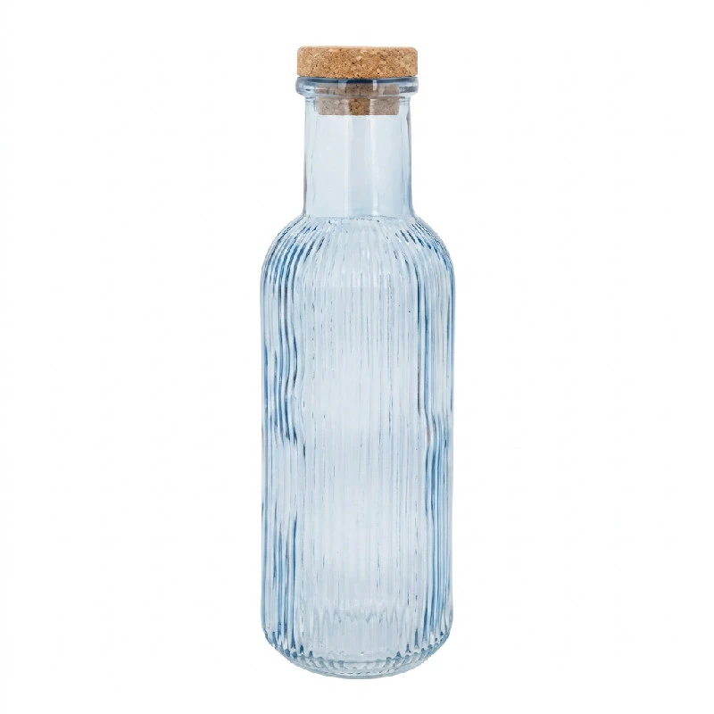 Glasflasche Blau mit Stopfen 1L Ø8,7x27,8cm 5426001  color Svart