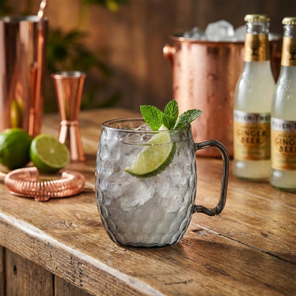 Moscow Mule Becher Gehämmert Schwarz 45 cl 5657004  color Svart