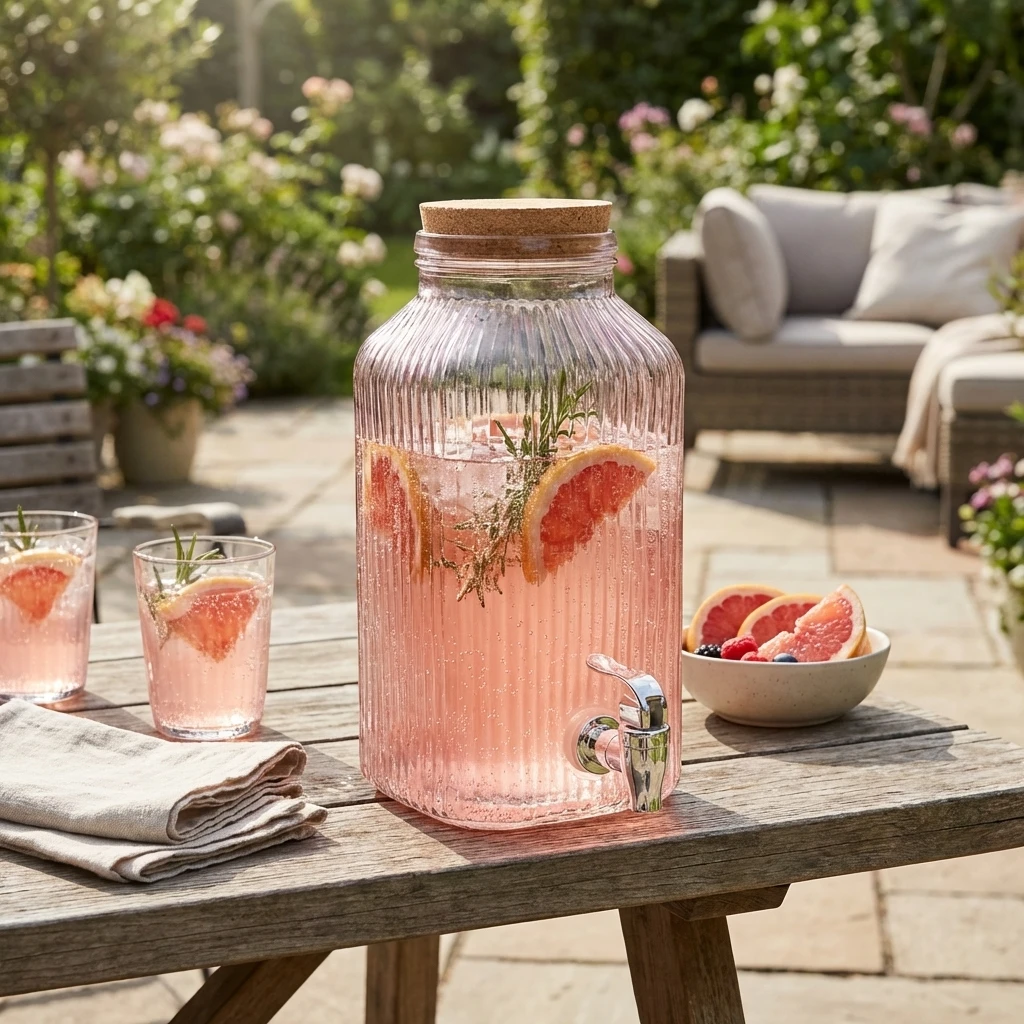 Getränkespender Glas Rosa 3,35L 5426006  color Svart