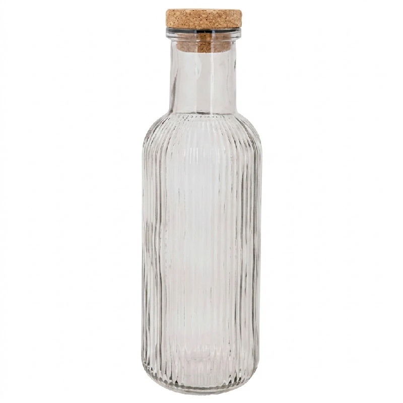 Glaskaraffe mit Stopfen Graues Glas 1L 5426003 by COSY & TRENDY color Svart