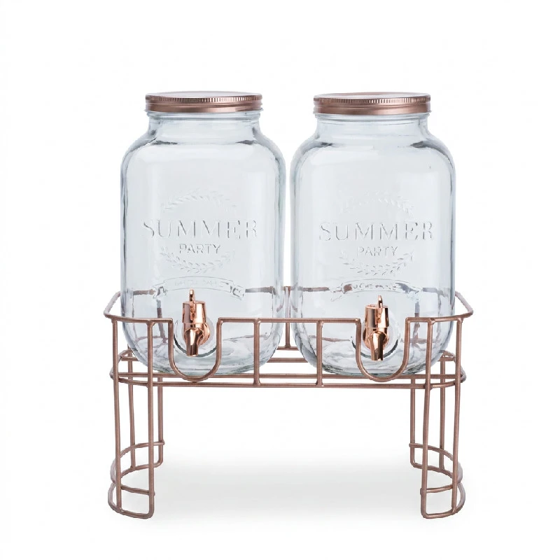 Getränkespender-Set mit Ständer 2x3,5L Glas 5972725 by COSY & TRENDY color Svart