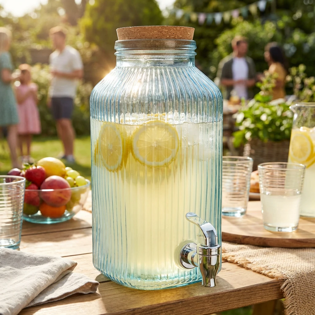 Getränkespender Glas Blau 3,35L 5426005 by COSY & TRENDY color Svart