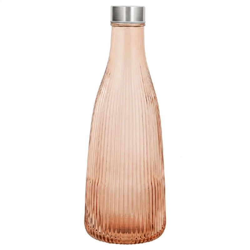 Wasserflasche mit Deckel Bronze Glas 1L H28cm 5415008  color Svart