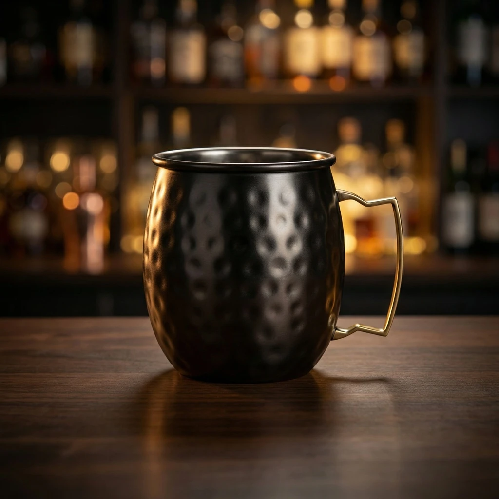 Moscow Mule Becher Schwarz Gehämmert Edelstahl 45 cl 2017400  color Svart