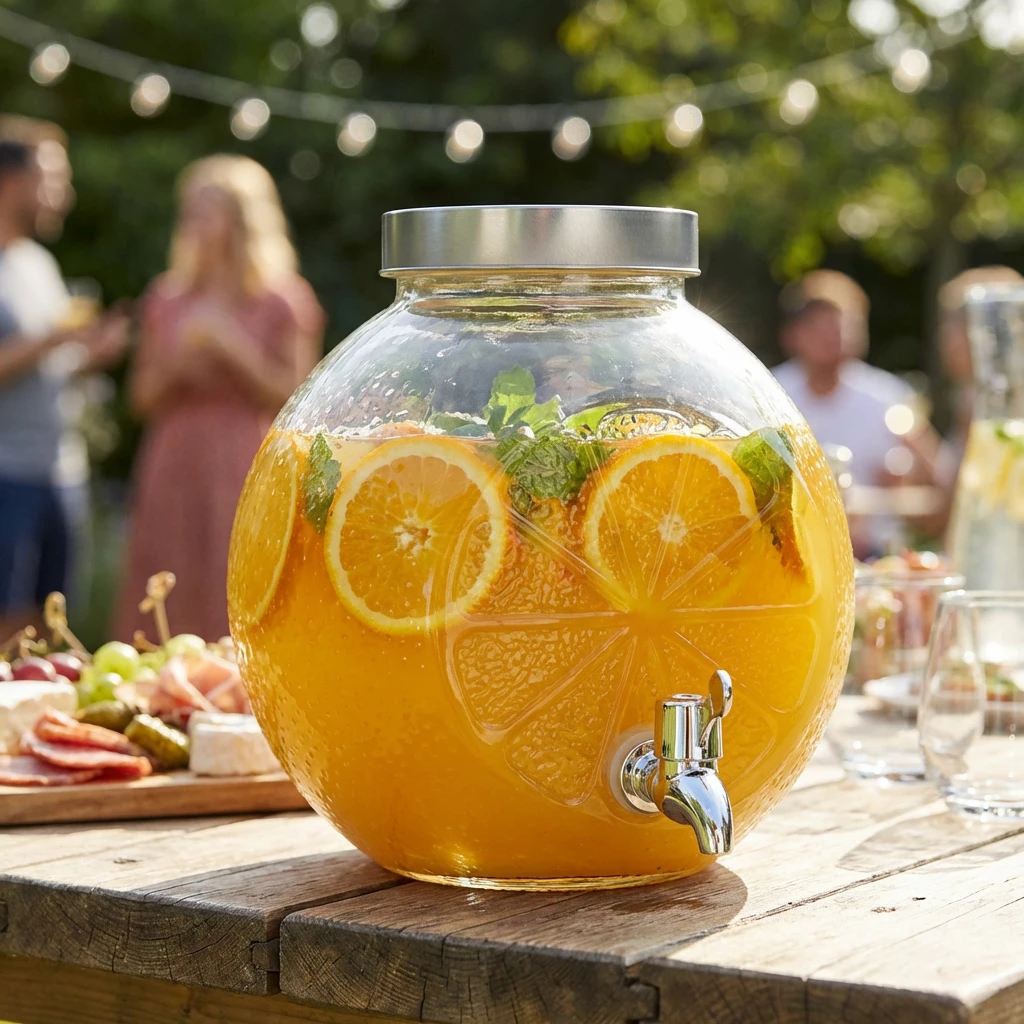 Getränkespender Orangenform Glas 4L 2492418 by COSY & TRENDY color Svart