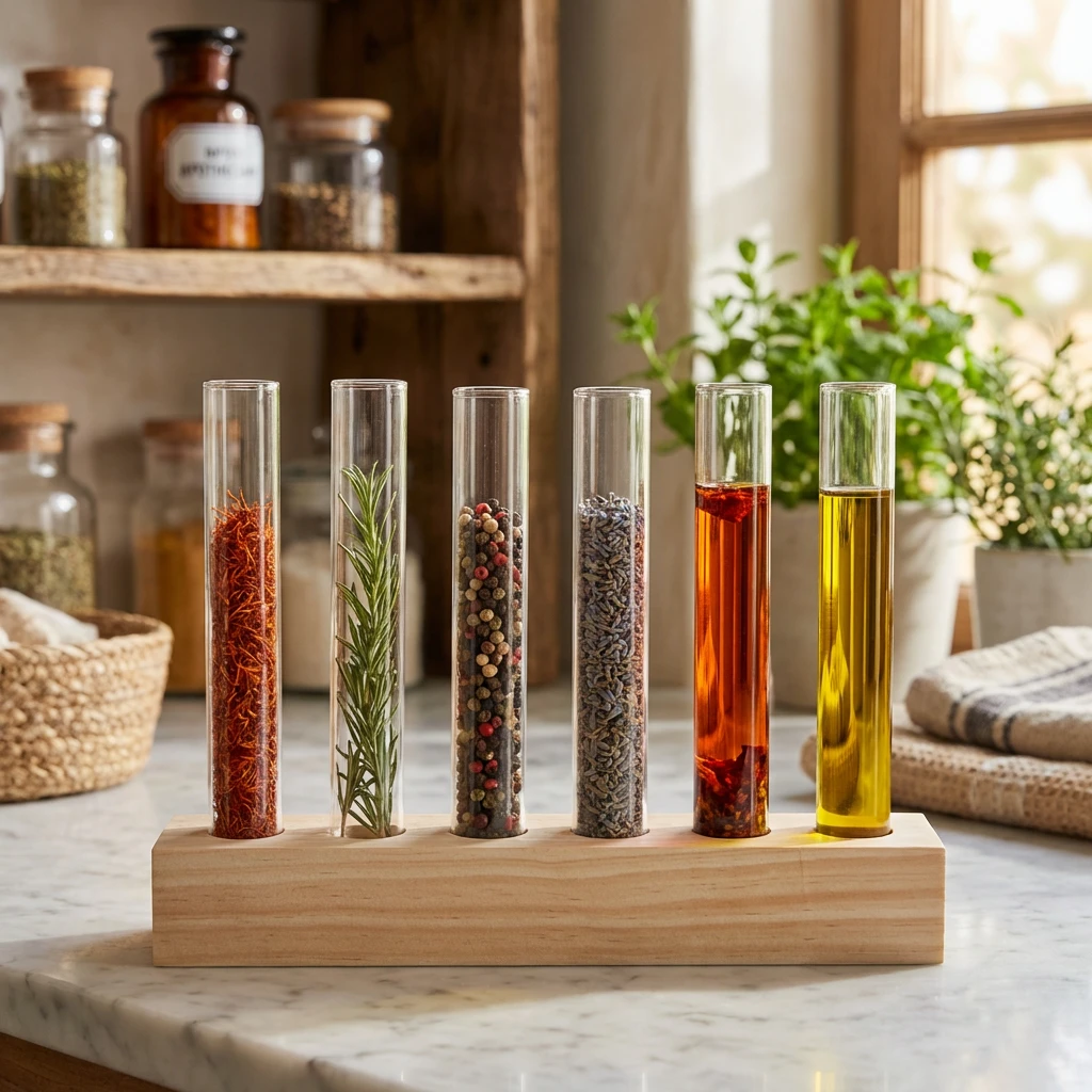 Reagenzgläser aus Glas 6 Stk. mit Holzständer 14 cm 506067  color Svart