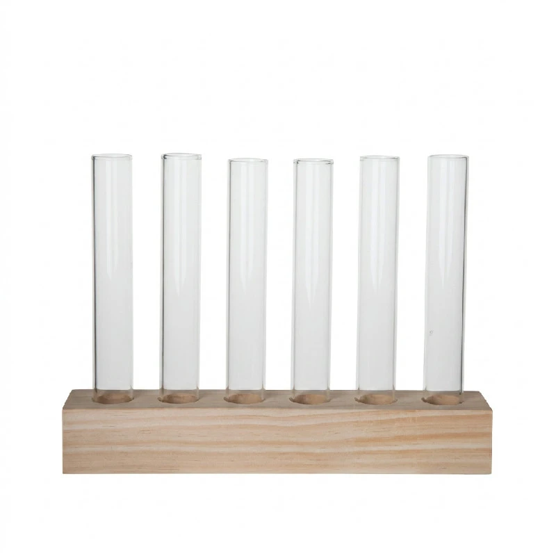 Reagenzgläser aus Glas 6 Stk. mit Holzständer 14 cm 506067  color Svart