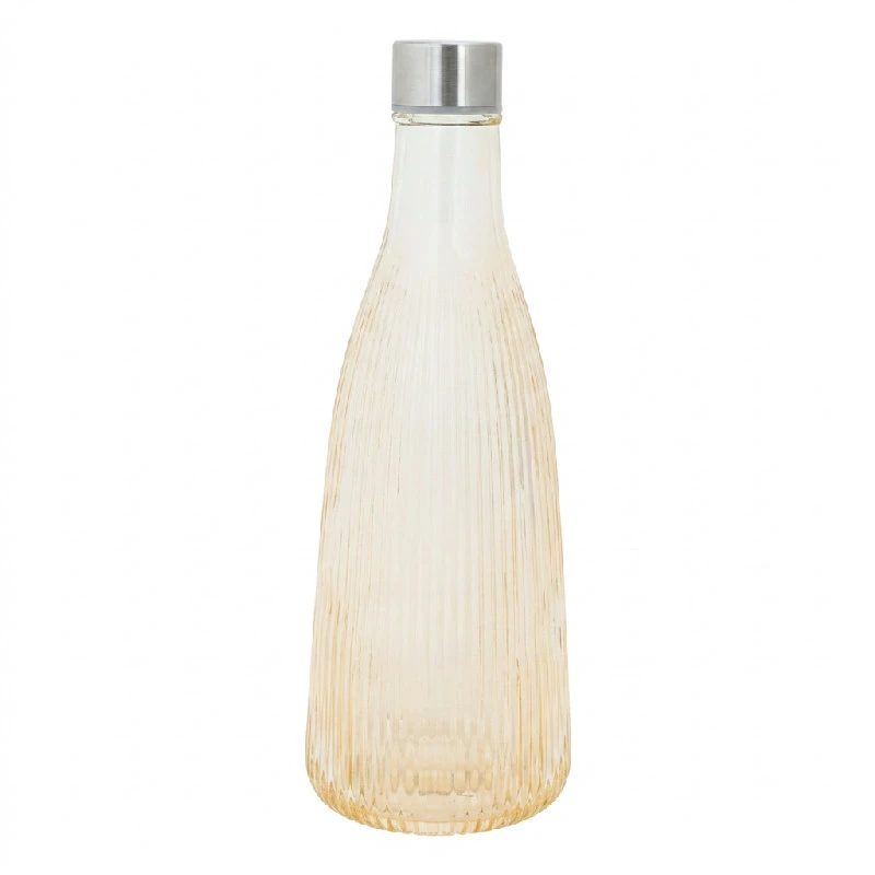 Wasserflasche mit Deckel Glas 1L Bernsteinfarben H28cm 5415004 by COSY & TRENDY color Svart