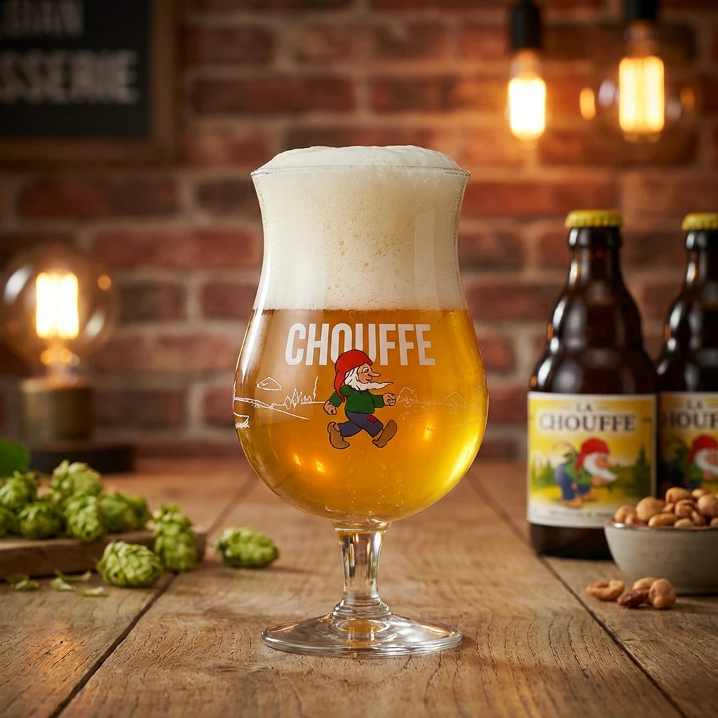 La Chouffe Bierglas 33cl in Geschenkverpackung 220156 by BELGIAN BEER GLASSES color Svart