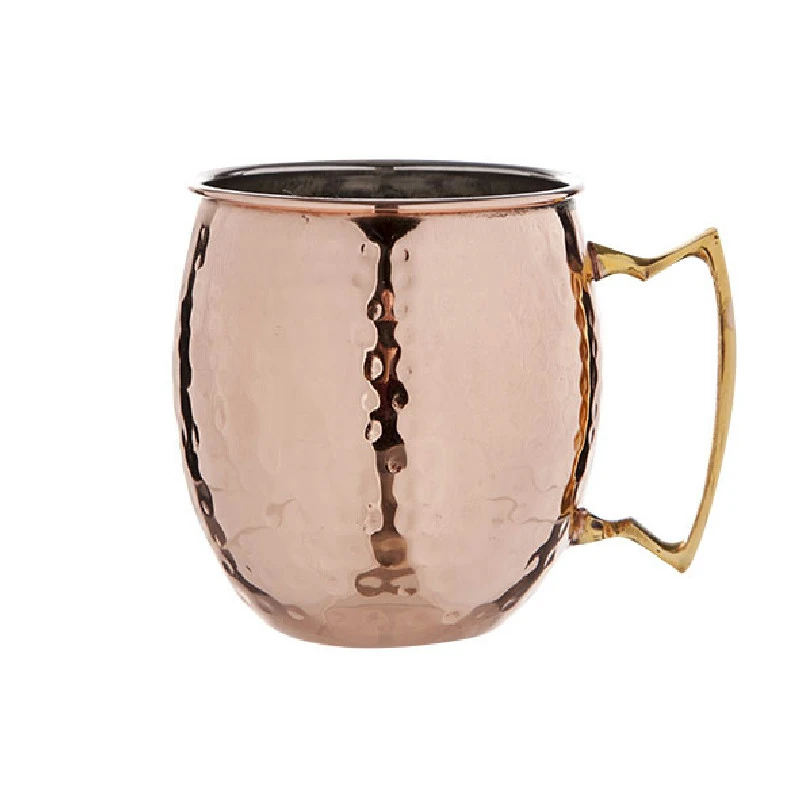 Moscow Mule Becher Kupfer Gehämmert Edelstahl 45 cl 1270HKOP by COSY & TRENDY color Svart
