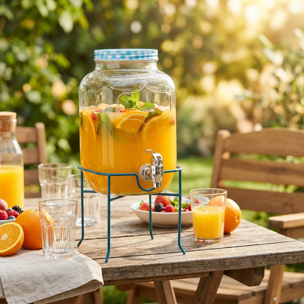 Getränkespender mit Fuß 4,5L Glas 2017020268 by COSY & TRENDY color Svart