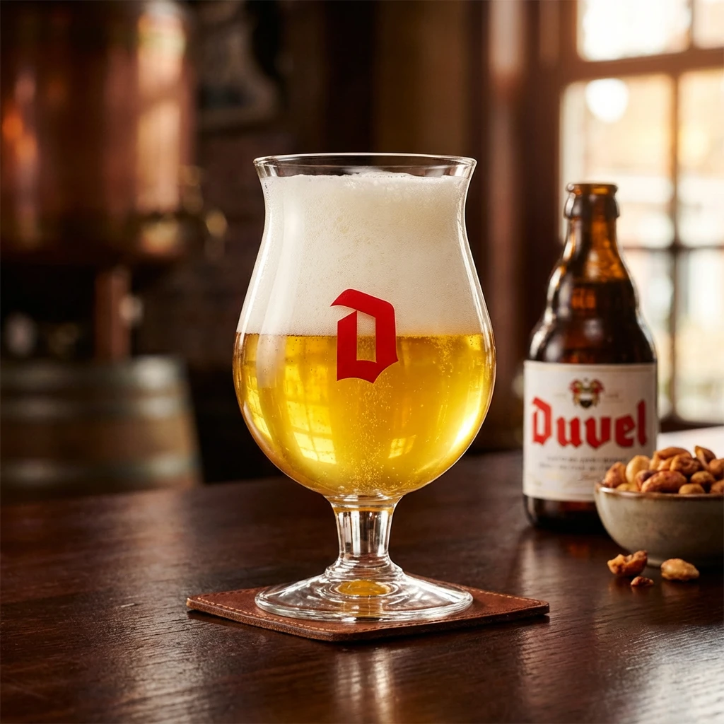 Duvel Bierglas 33 cl in Geschenkbox 220202A by BELGIAN BEER GLASSES color Svart
