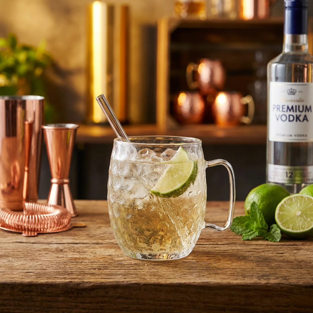 Moscow Mule Gläser 2er-Set inkl. Trinkhalme Borosilikatglas 5657006  color Svart