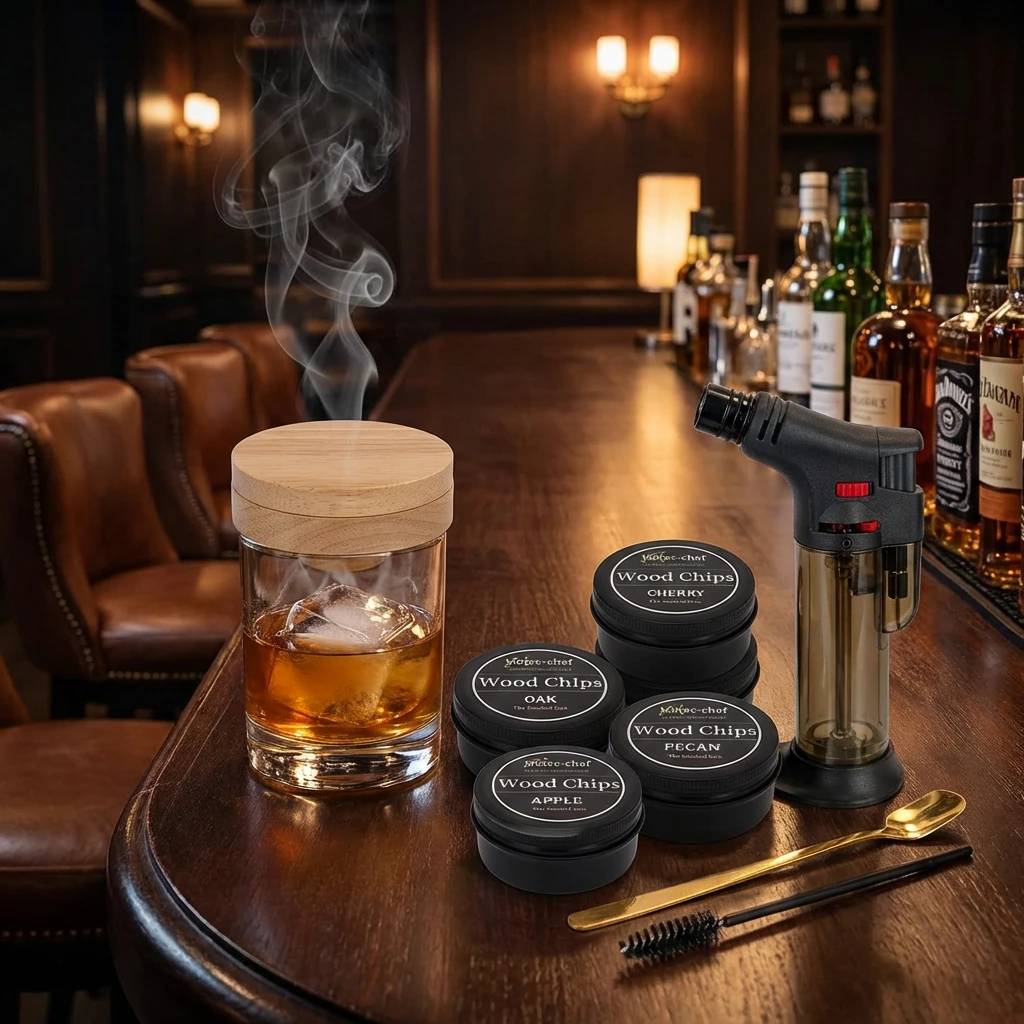 Cocktail & Whiskey Smoker Set mit Brenner und Räucherchips 2527296 by COSY & TRENDY color Svart