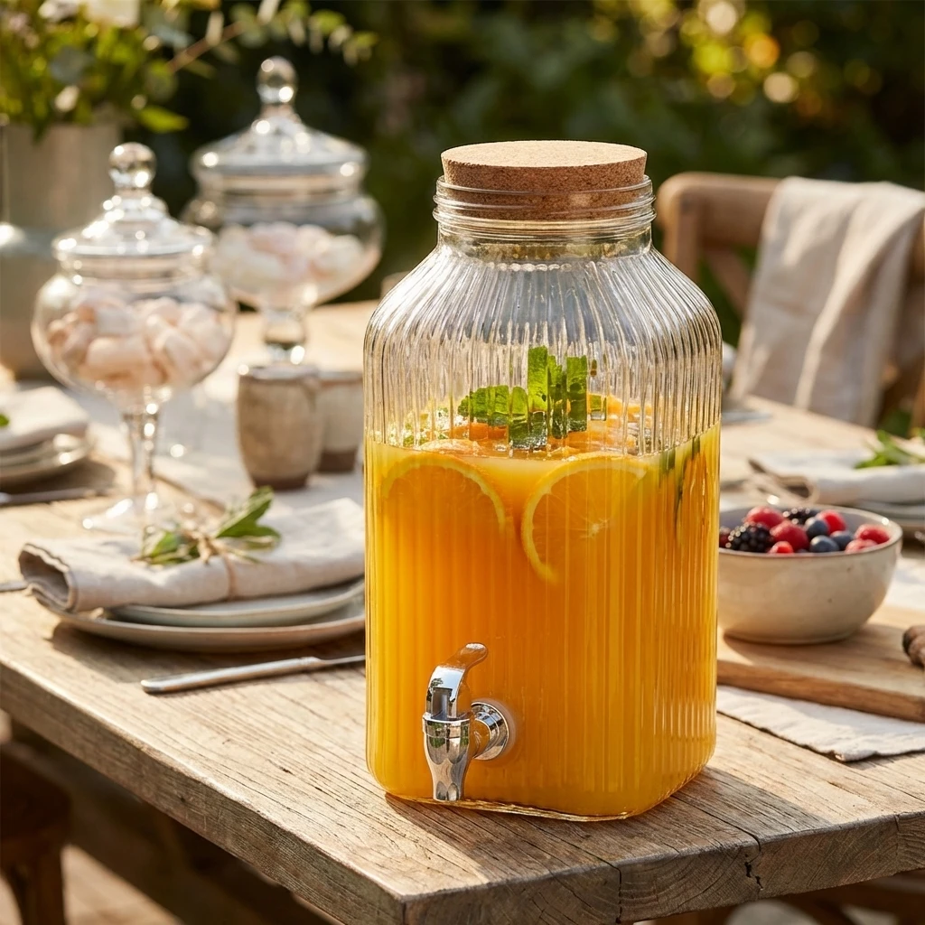 Saftspender Grau 3,35L Glas 5426008 by COSY & TRENDY color Svart