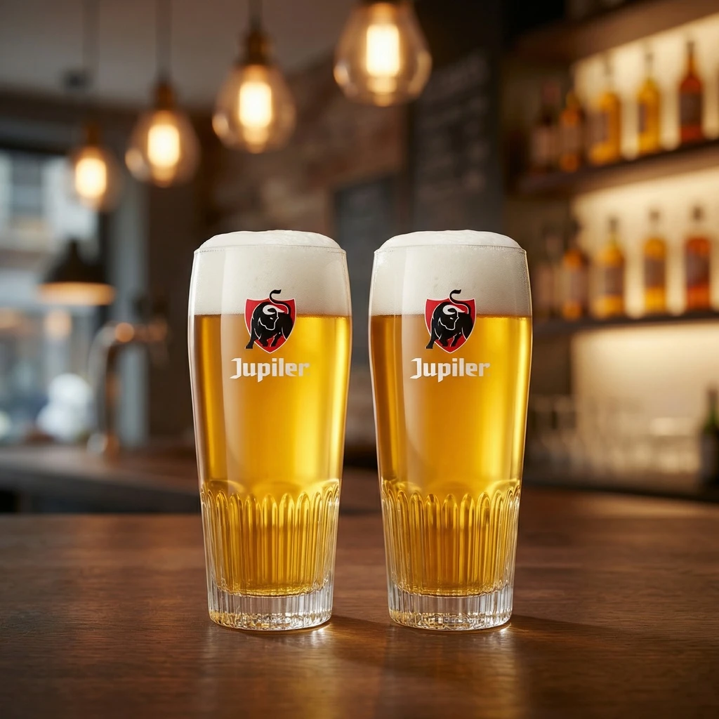 Jupiler Biergläser 25 cl 2 Stück in Geschenkbox 220143 by BELGIAN BEER GLASSES color Svart