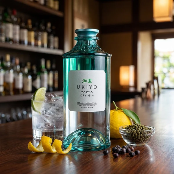 Ukiyo Japanese Tokyo Dry Gin 40% 70 cl L-62-259-00  color Svart