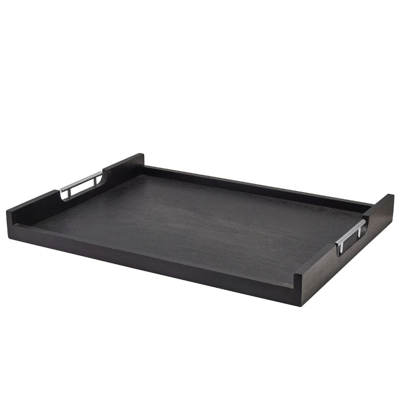 GenWare Solid Black Butlertablett mit niedrigem Rand 65 x 49 cm BTM6549BK-LW by Genware color Svart