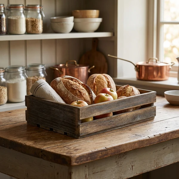 Genware Dark Rustic Holzkiste 35 x 23 x 8 cm TR225 by Genware color Svart