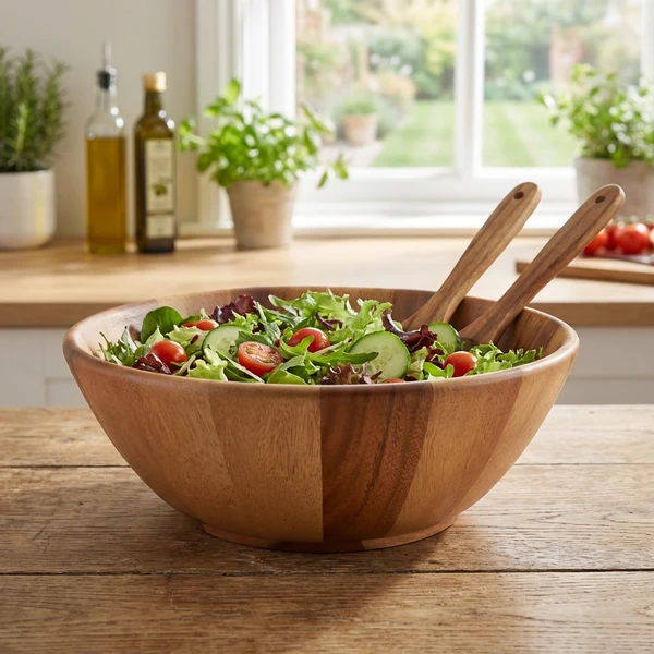 GenWare Acacia Wood Schale Ø33 x 12 cm WBWL33 by Genware color Svart