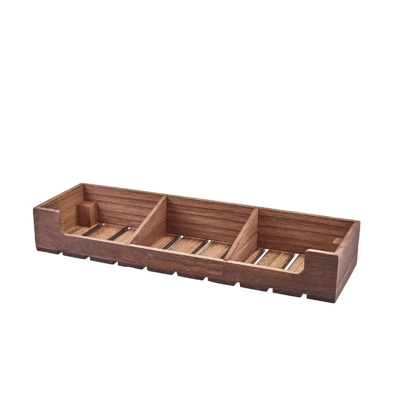 Rustic Wooden Display-Kiste GN 2/4 TR53168 by Genware color Svart
