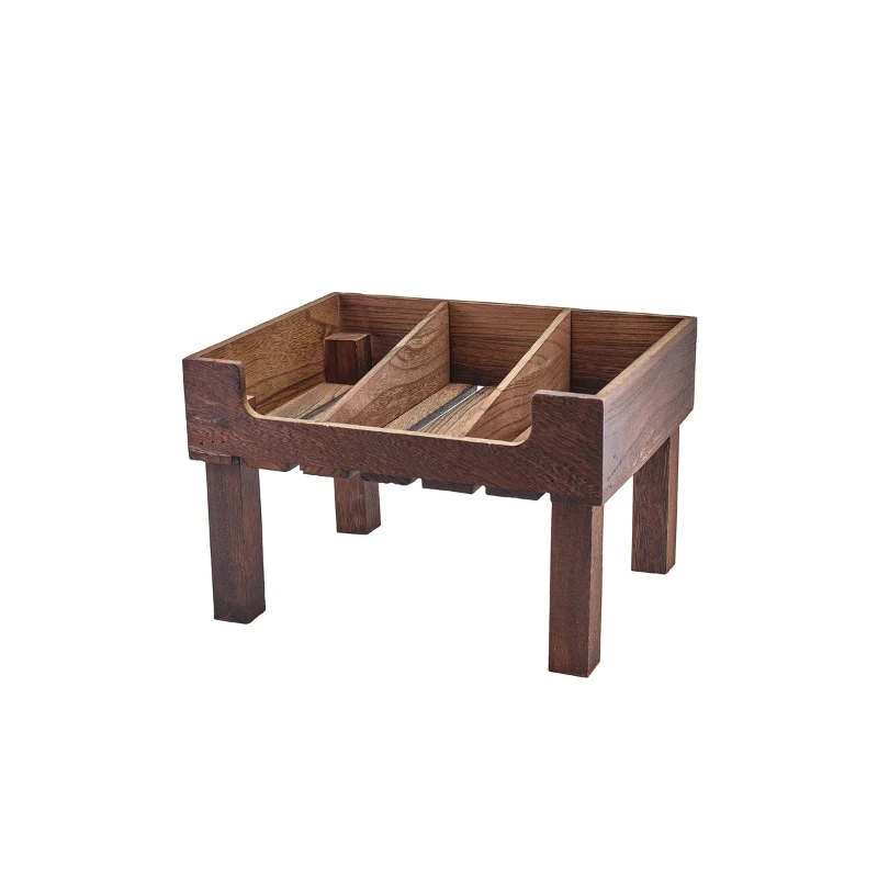 Rustic Wooden Display Kistenständer GN 1/2 TR3221 by Genware color Svart