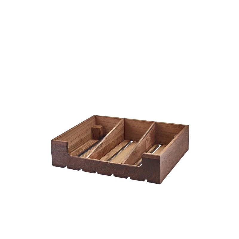 Rustic Wooden Display Crate GN 1/2 Holzkiste TR328 by Genware color Svart