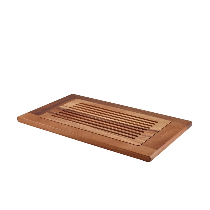 Acacia Wood Lamellen-Schneidebrett GN 1/1 WCB5332 by Genware color Svart