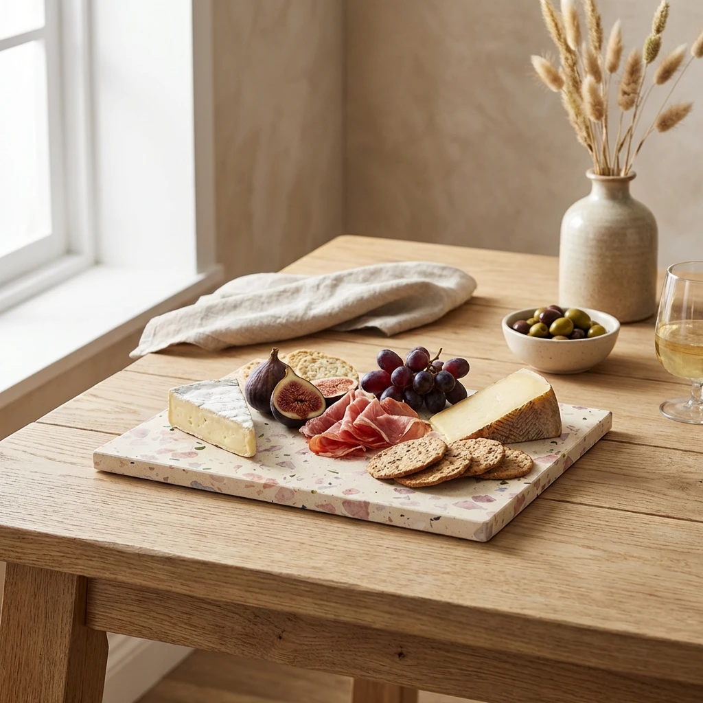 GenWare Terrazzo Servierplatte 32 x 26 cm GN 1/2 TRZ-3226 by Genware color Svart